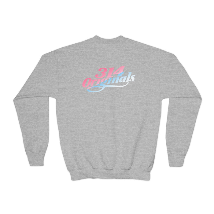 “Baby Girl” Pink & Blue Retro Script Sweatshirt - 314 Originals