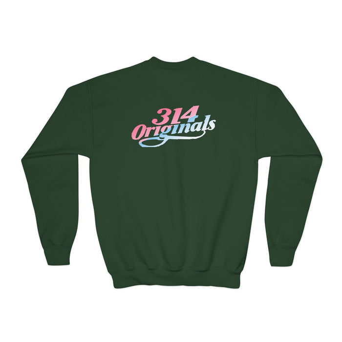 “Baby Girl” Pink & Blue Retro Script Sweatshirt - 314 Originals