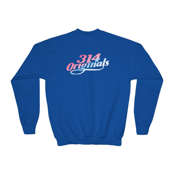 “Baby Girl” Pink & Blue Retro Script Sweatshirt - 314 Originals