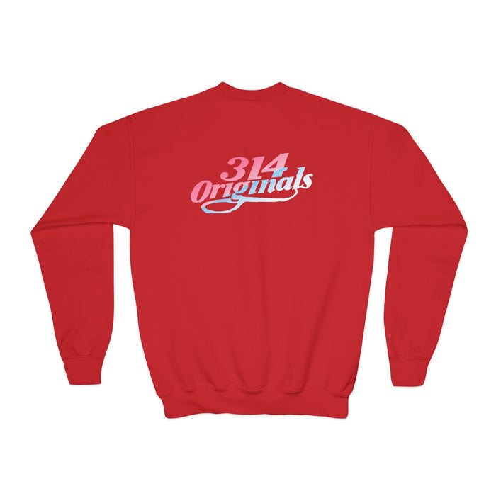 “Baby Girl” Pink & Blue Retro Script Sweatshirt - 314 Originals