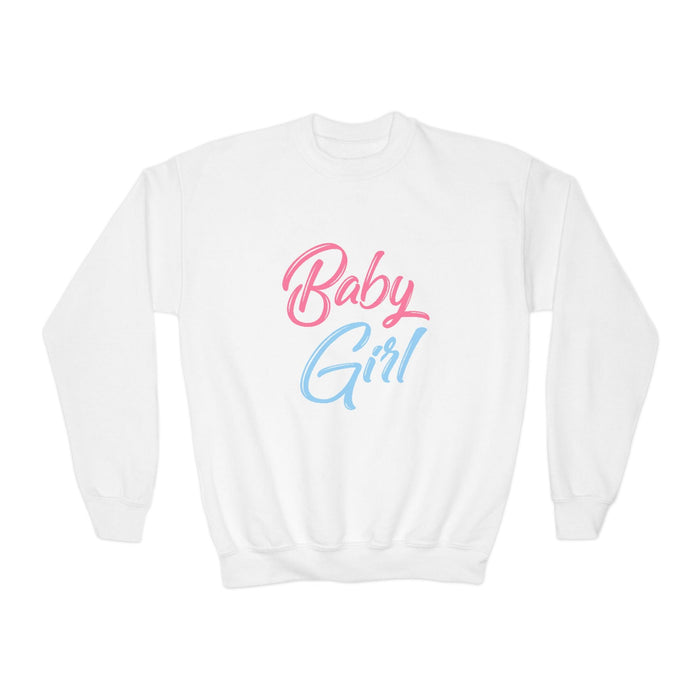 “Baby Girl” Pink & Blue Retro Script Sweatshirt - 314 Originals