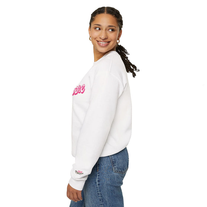 Baddie Pink Floral Logo White Crewneck Sweatshirt - 314 Originals