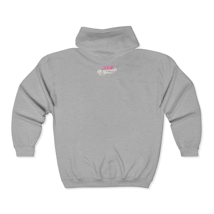 Baddie Pink Script Zip Hoodie — Trendy Streetwear Graphic Hoodie - 314 Originals