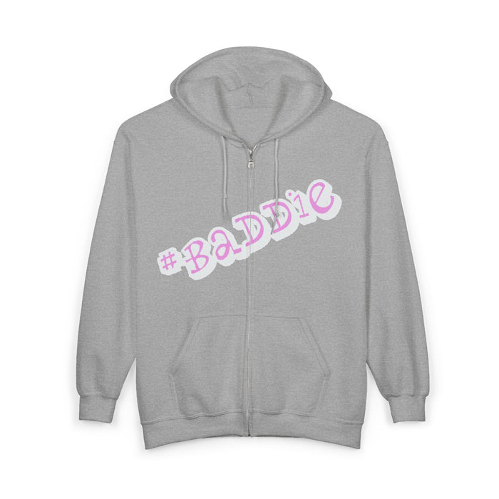 Baddie Pink Script Zip Hoodie — Trendy Streetwear Graphic Hoodie - 314 Originals