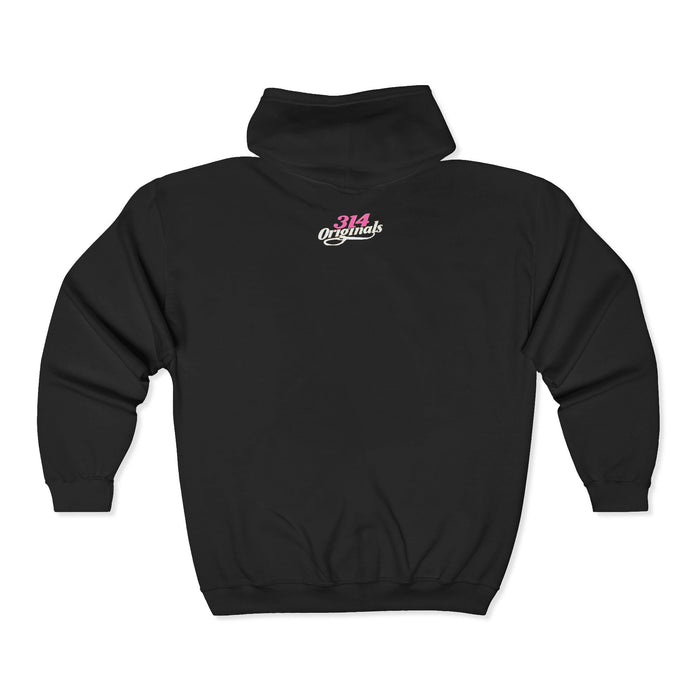 Baddie Pink Script Zip Hoodie — Trendy Streetwear Graphic Hoodie - 314 Originals