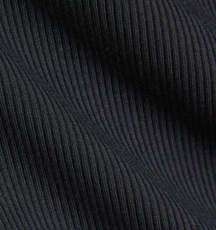 Bamboo Rib Drawstring Jogger - Black