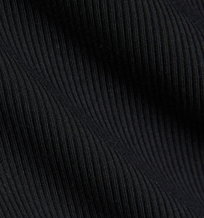 Bamboo Rib Short Sleeve Tee - Black