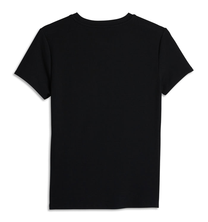 Bamboo Rib Short Sleeve Tee - Black