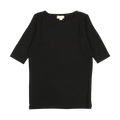 Bamboo Tee Three Quarter Sleeve - Black