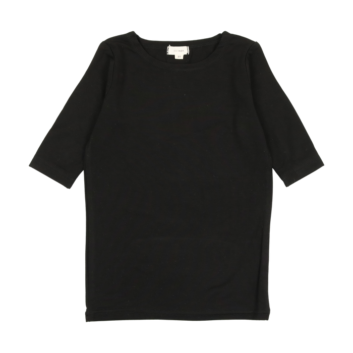 Bamboo Tee Three Quarter Sleeve - Black