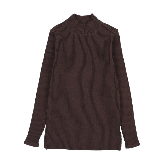Basic Knit Mockneck- Brown