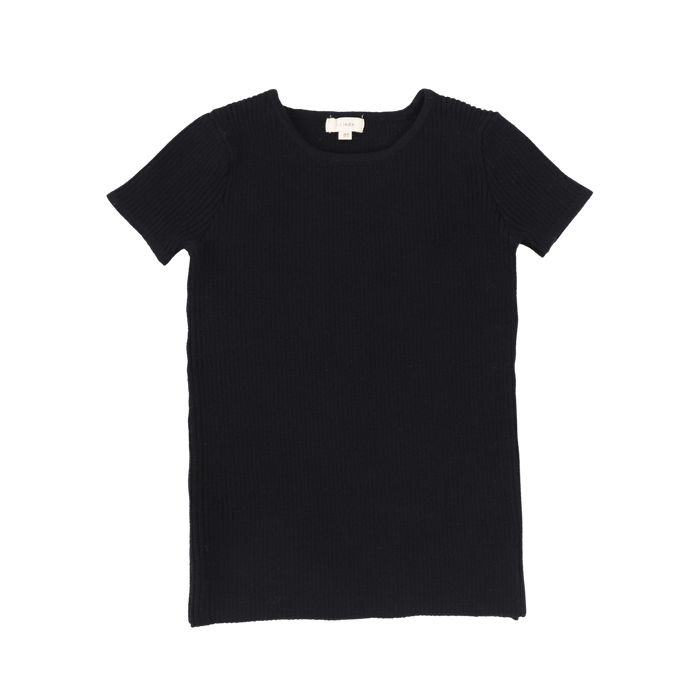 Basic Knit Short Sleeve Crewneck Sweater