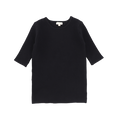 Basic Knit Three Quarter Sleeve Crewneck Sweater