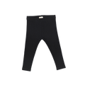 Basic Ribbed Leggings - Black