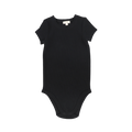 Basic Ribbed Short Sleeve Onesie - Black