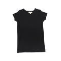 Basic Ribbed Short Sleeve Tee - Black