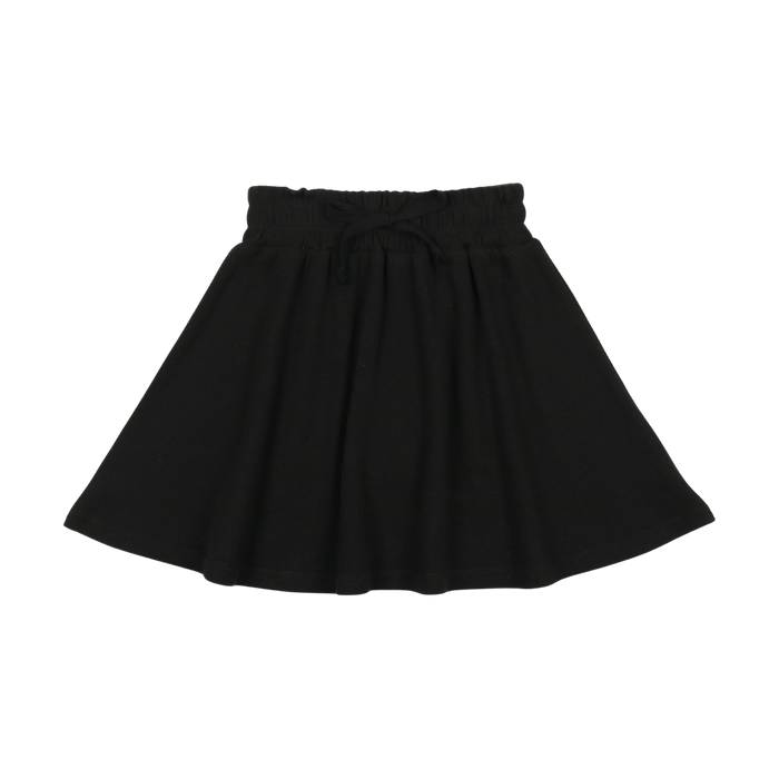 Basic Ribbed Skirt- Black