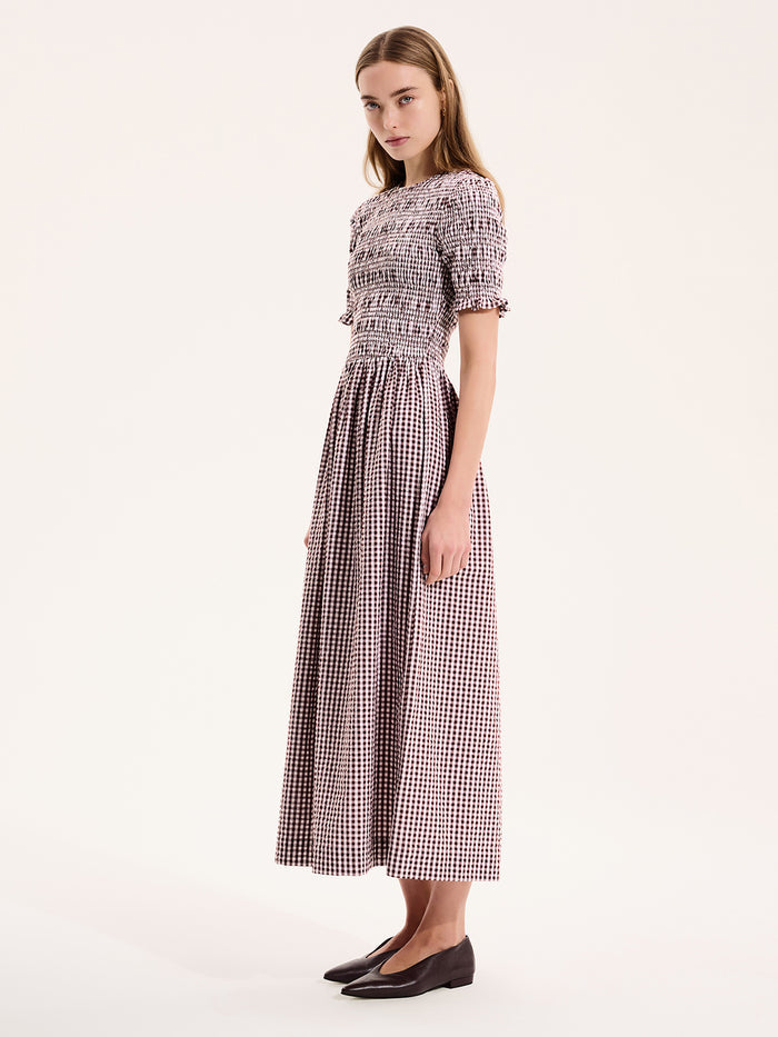 Becky Dress in Brown Gingham