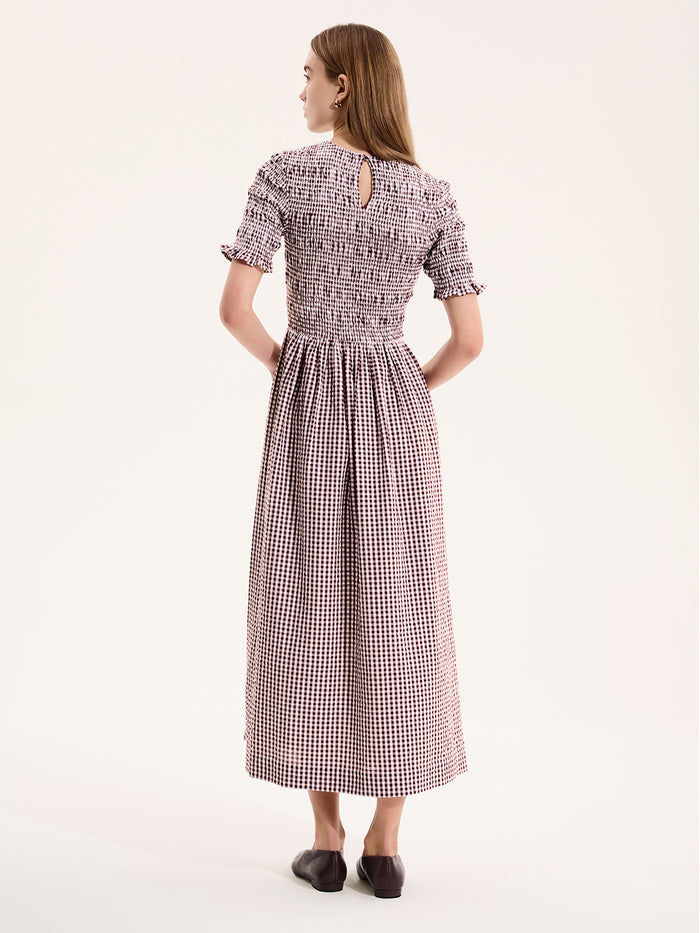 Becky Dress in Brown Gingham
