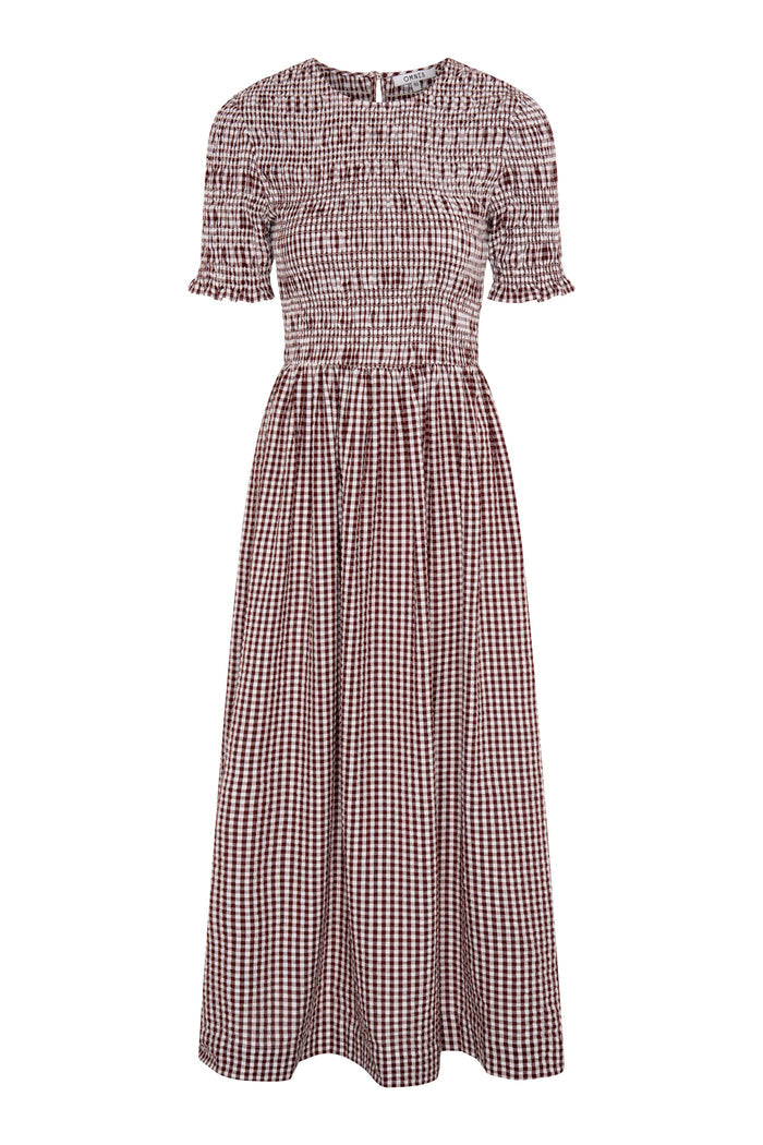 Becky Dress in Brown Gingham