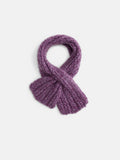 The Bedford Scarf in Cashmere, in a rich purple knit, is neatly crossed and displayed on a plain white background.