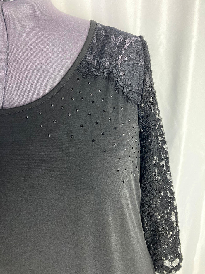 belldini Size 3X Black Studded Shirt NWT
