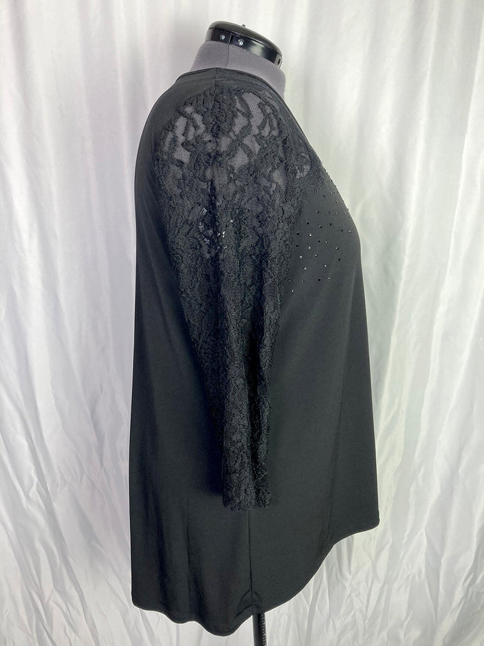 belldini Size 3X Black Studded Shirt NWT