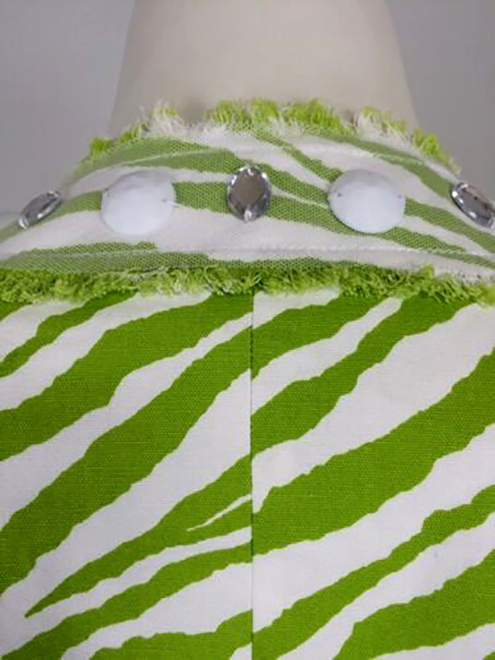 Berek Size XL Lime Green & White Zebra Jacket