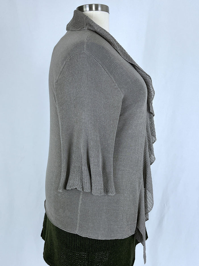Beyond Threads Size 2X (18/20+) Light Gray Cardigan NWT