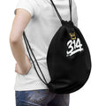 Black 314 Crown Drawstring Gym Sack - 314 Originals