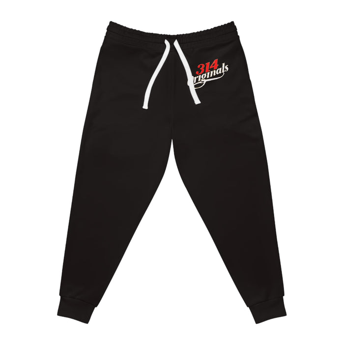 Black 314 Originals Athletic Joggers – Retro Script Logo Sweatpants - 314 Originals