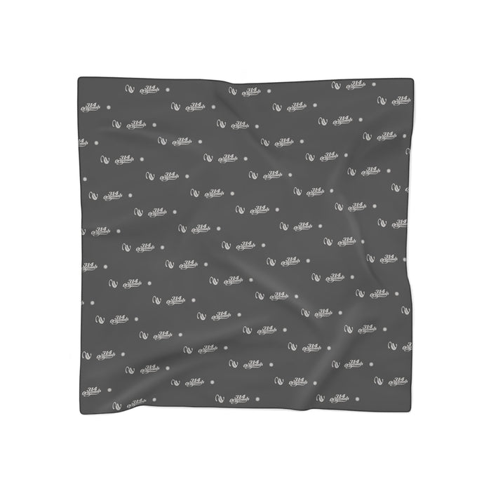 Black and Silver Logo Scarf — Script Pattern Polyester Scarf - 314 Originals