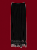 Black Crochet Fringe Maxi Skirt