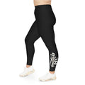 Black Plus Size Leggings — Subtle Side Script Graphic, Comfortable Everyday Activewear - 314 Originals