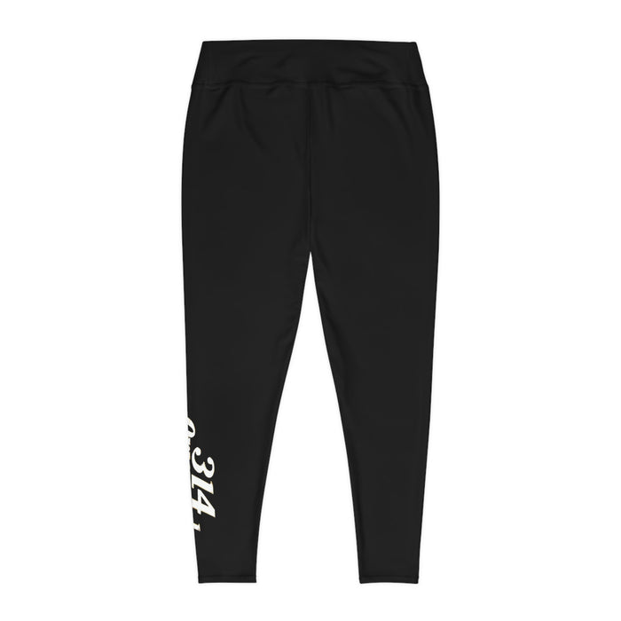 Black Plus Size Leggings — Subtle Side Script Graphic, Comfortable Everyday Activewear - 314 Originals