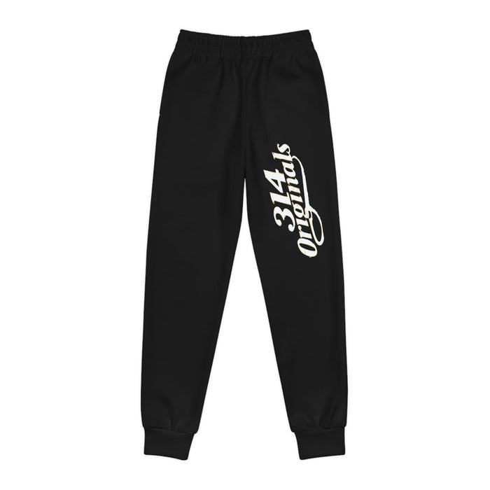 Black Youth Joggers with 314 Originals Side Graphic — Kids Athletic Sweatpants - 314 Originals