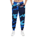 Blue Camo 314 Originals Athletic Joggers – Retro Script Logo Sweatpants - 314 Originals