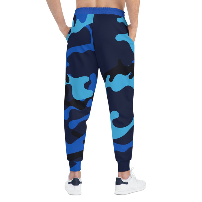 Blue Camo 314 Originals Athletic Joggers – Retro Script Logo Sweatpants - 314 Originals