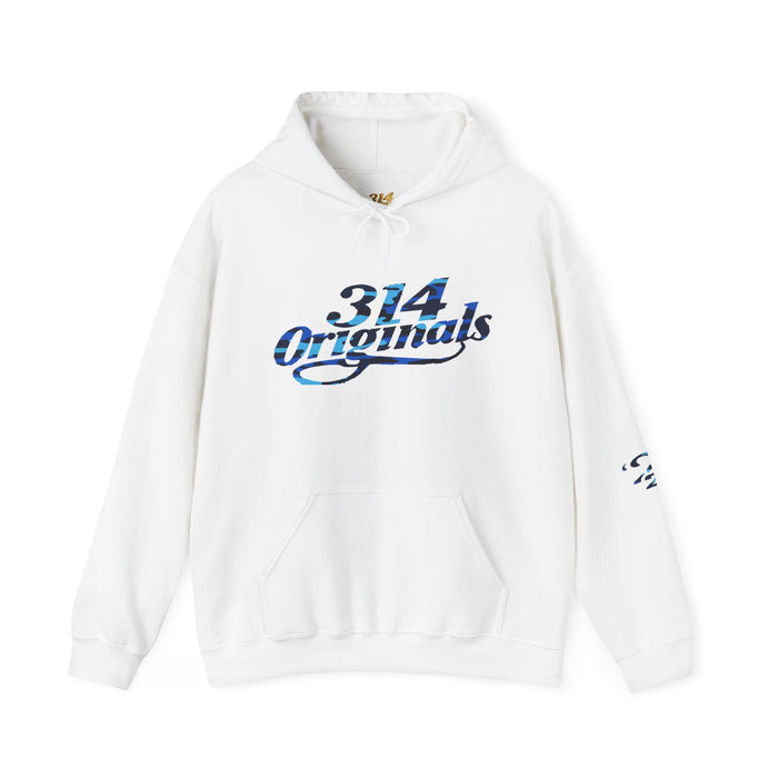 Blue Camo '314' Script Hoodie — City Pride Casual Pullover - 314 Originals