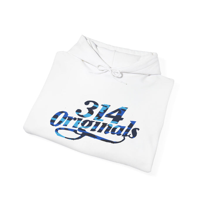 Blue Camo '314' Script Hoodie — City Pride Casual Pullover - 314 Originals