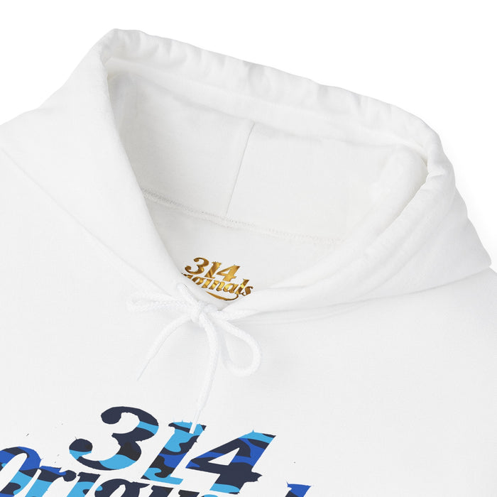 Blue Camo '314' Script Hoodie — City Pride Casual Pullover - 314 Originals