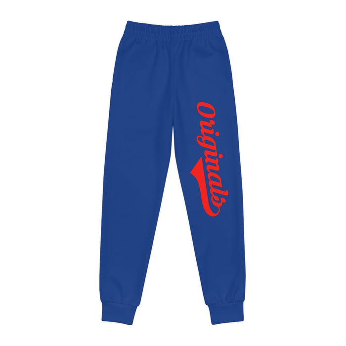 Blue Grey Youth Joggers — Red "Originals" Script Side Graphic - 314 Originals
