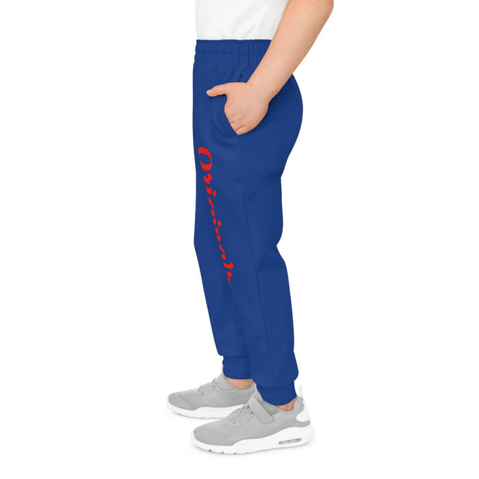 Blue Grey Youth Joggers — Red "Originals" Script Side Graphic - 314 Originals