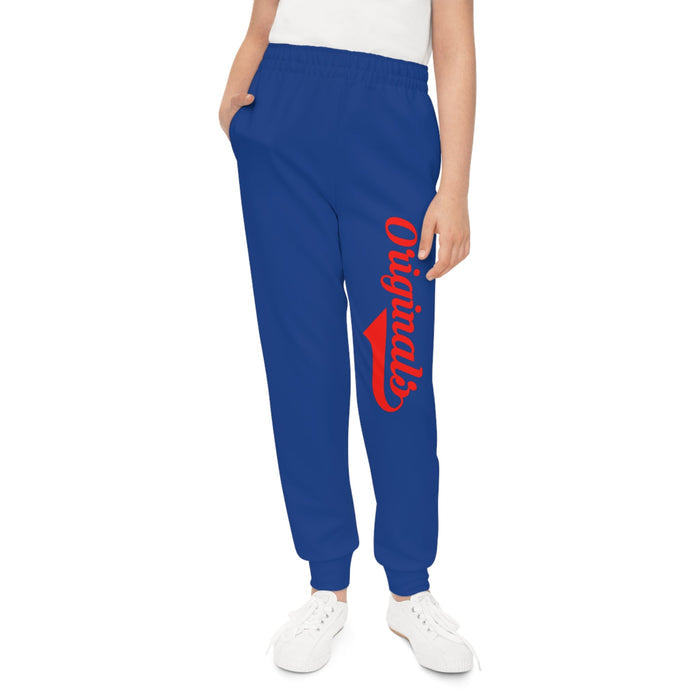 Blue Grey Youth Joggers — Red "Originals" Script Side Graphic - 314 Originals