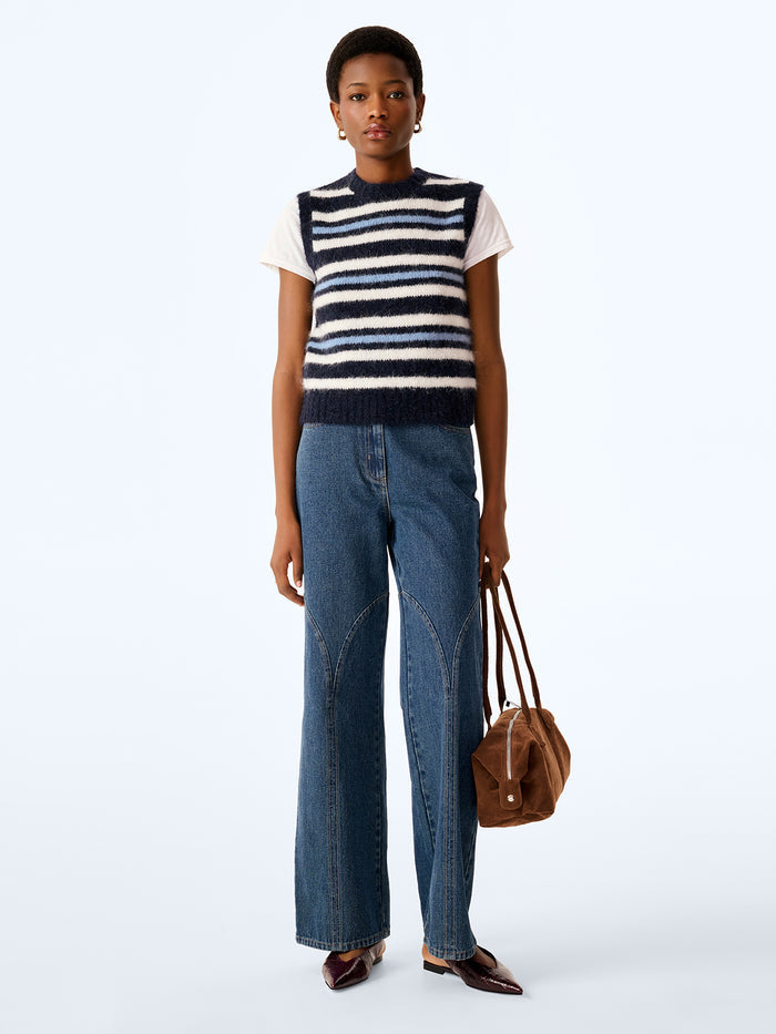 Bob Vest in Navy Stripe