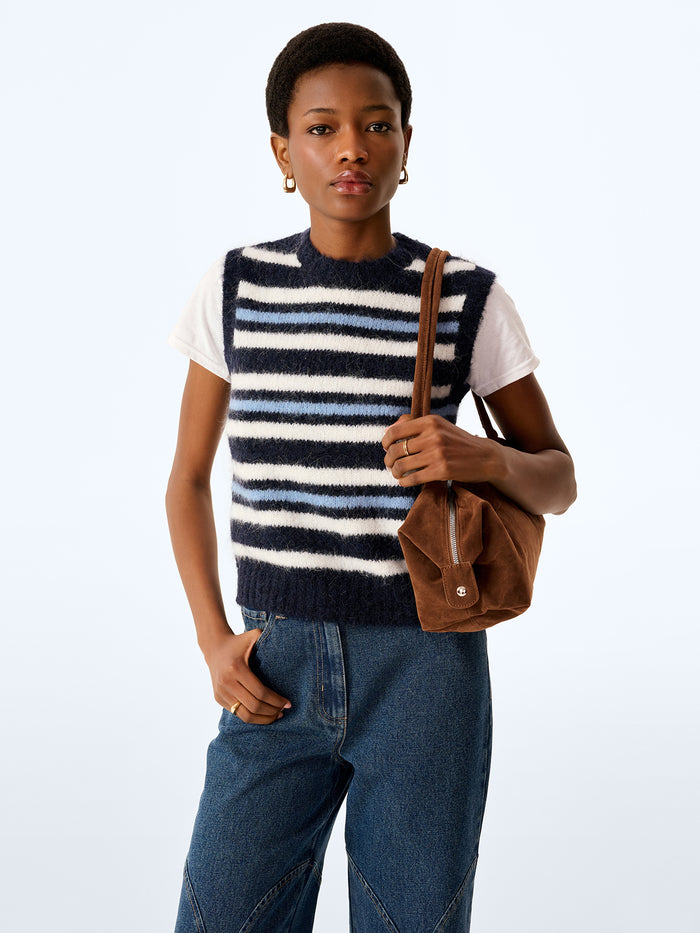 Bob Vest in Navy Stripe