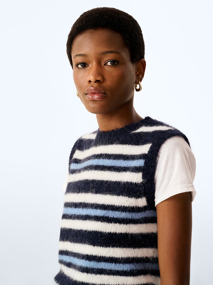 Bob Vest in Navy Stripe