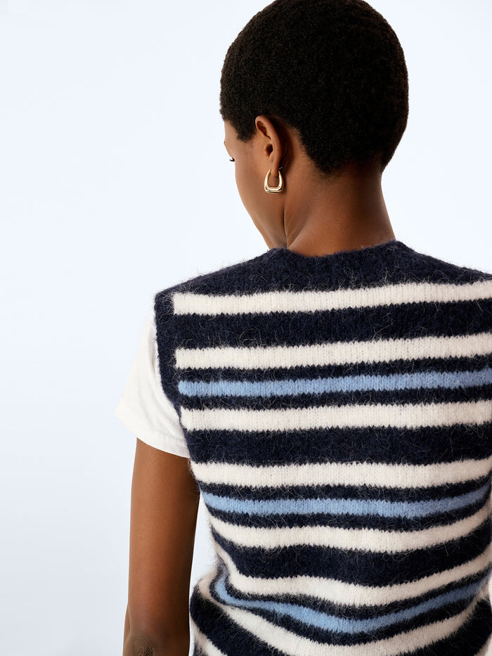 Bob Vest in Navy Stripe