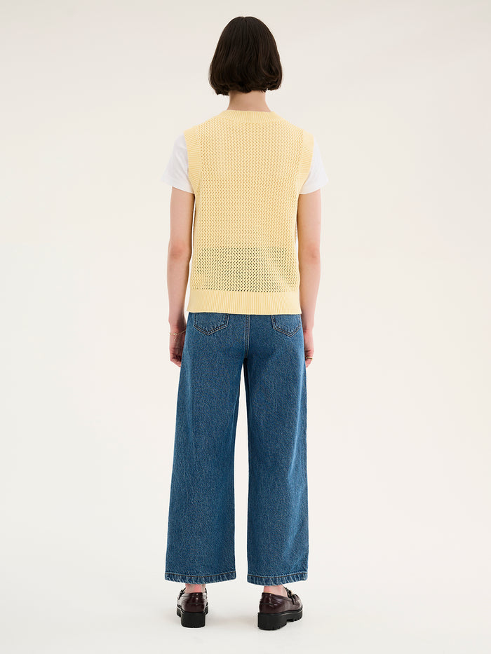 Bobbi Cotton Vest in Lemon