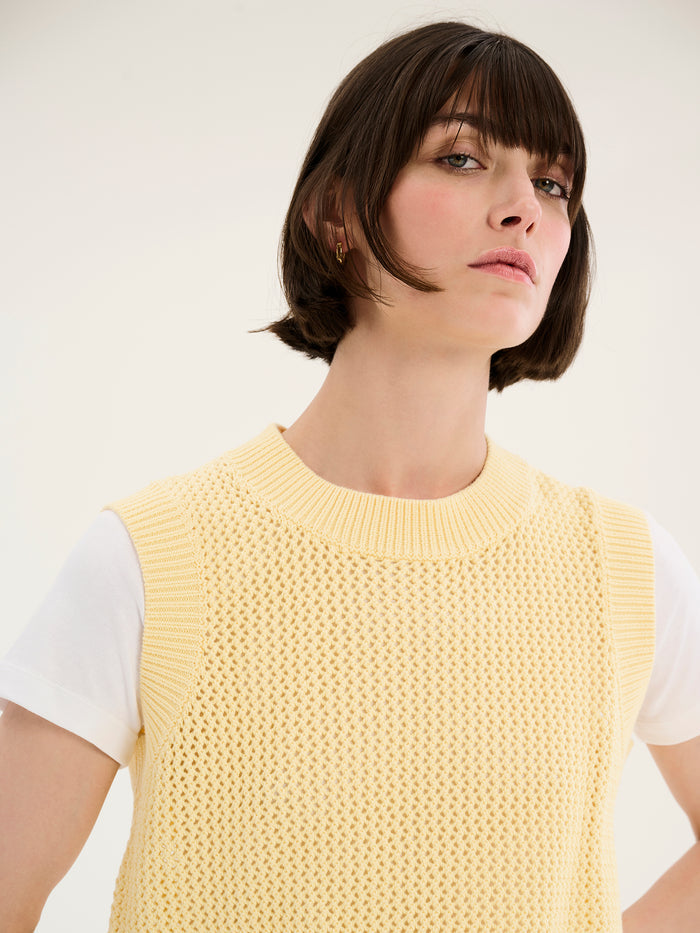 Bobbi Cotton Vest in Lemon